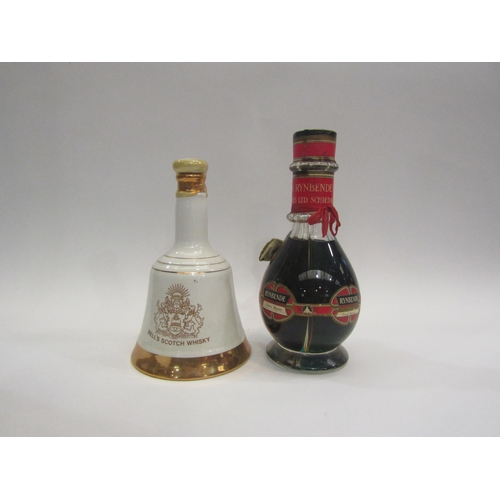 4560 - Simon Rynbende and Sons four section decanter, Cherry Brandy, Peach Brandy, Creme de Menthe and Apri... 