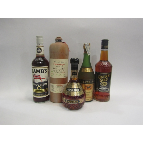 4565 - Lamb's Navy Rum 750ml, Cheval Noir Pure French Brandy 70cl, Kentucky Gold Bourbon 70cl, Irish Mist L... 