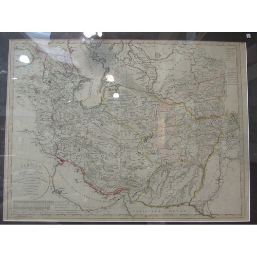 4129 - A copper engraved map of Persien (Persia), Iran, Iraq and Afghanistan after CG Reichard, territorial... 