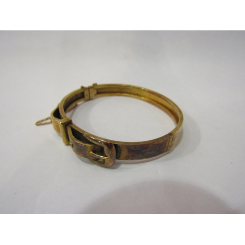 4381 - A gold belt buckle bracelet marked 14k approx 10g