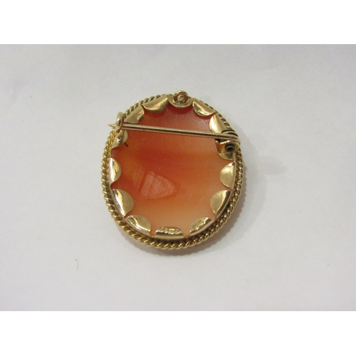 4388 - A 9ct gold cameo brooch of classical maiden    (C)