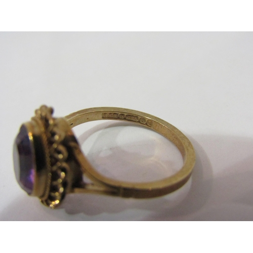 4408 - A 9ct gold and amethyst ring, total weight 2.38g     (R) £35