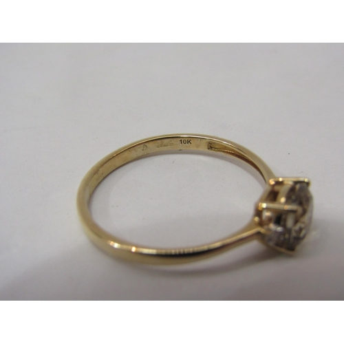 4445 - A 9ct gold Czarate and diamond ring Size T/u 1.9g         (E) £35-50