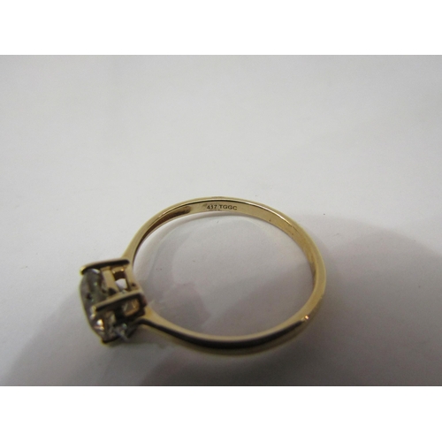 4445 - A 9ct gold Czarate and diamond ring Size T/u 1.9g         (E) £35-50