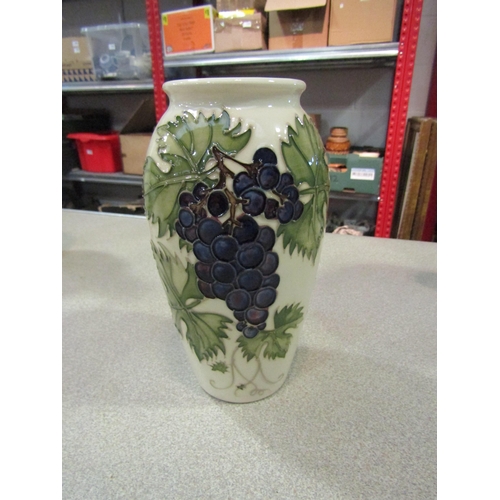 1213 - A Moorcroft Collectors' Club vase designed by Sally Tuffin decorated with grapes, 19cm high