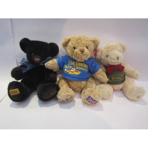 5053 - Three teddybears to include Merrythought, Harrods and Keel Toys example in Beatles Yellow Submarine ... 