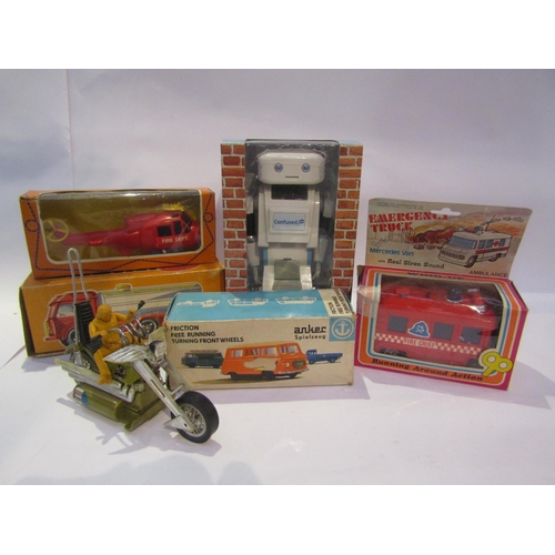 5062 - Four boxed plastic toys to include Water Truck, Emergency Truck, Emergency Helicopter and unboxed Ha... 