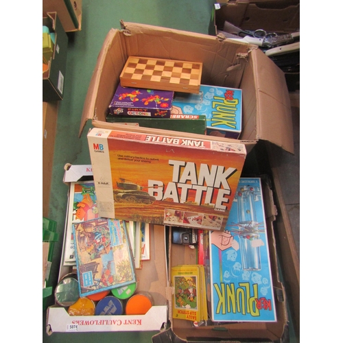 5074 - Assorted board games and toys including Kerplunk, Tank Battle etc