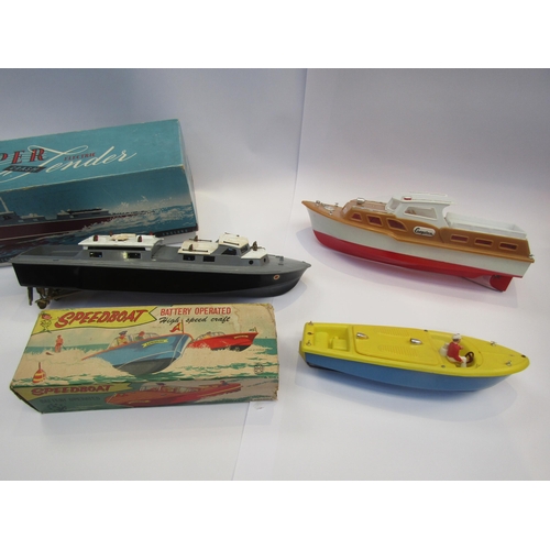 5076 - Three boxed model boats to include Vosper R.A.F Crash Tender, Cragstan Inboard Cabin Cruiser and Mar... 