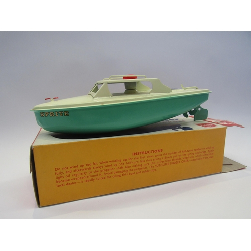 5081 - A boxed Sutcliffe Toy 'Sprite' Day Cruiser tinplate clockwork boat