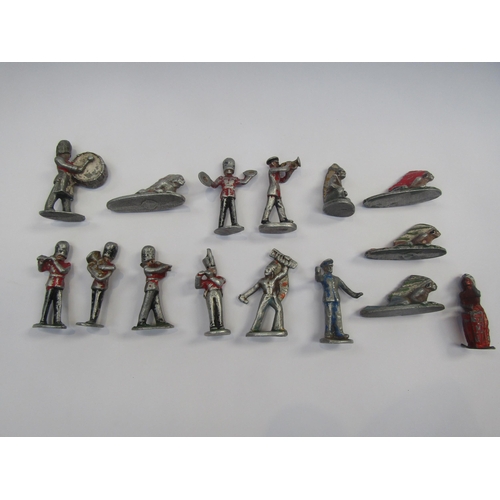 5094 - A colletion of playworn cast metal figures including military band members and Native American warri... 