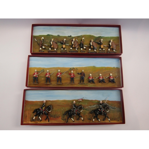 5096 - Three boxed hand painted lead figure sets depicting Zulu War 1879 soldiers comprising  Umcijo regime... 