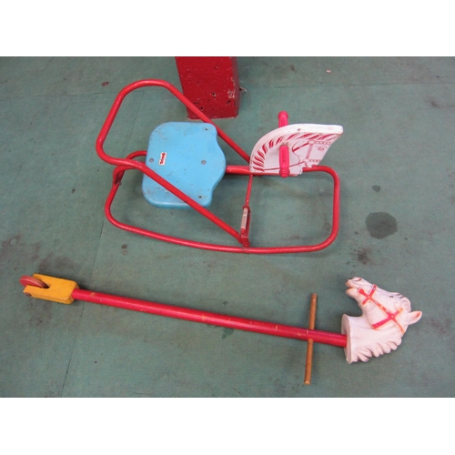 5140 - A Tri-ang sprung rocking horse and hobby horse (2)                (E) £10-15