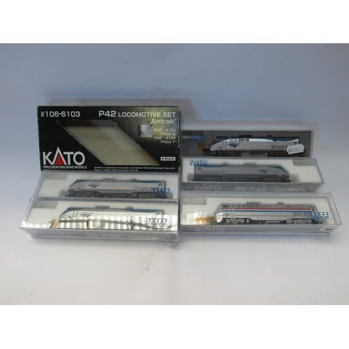 5303 - Kato N gauge model railway Amtrak locomotives to include 106-6103 P42 Locomotive Set, 176-6004 GE P4... 