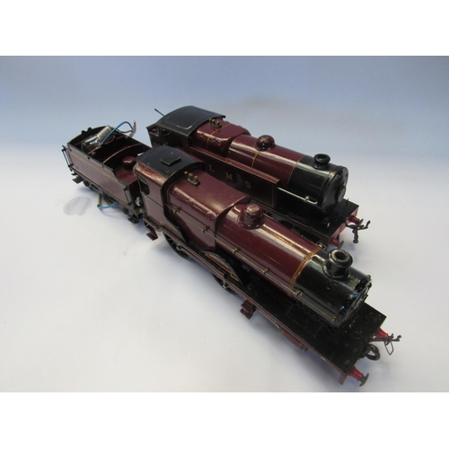 5321 - A Hornby 0 gauge electric E220 4-4-2 tank locomotive in LM5 crimson livery no.2180 and another (2, r... 