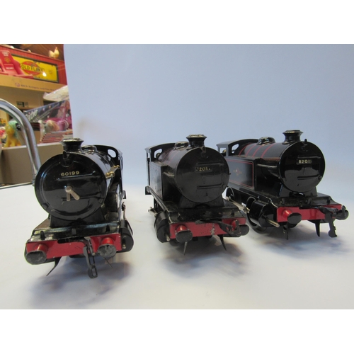 5322 - Three Hornby 0 gauge clockwork locomotives in BR black livery to include Type 50 and 2x Type 40 toge... 