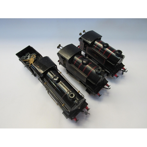 5322 - Three Hornby 0 gauge clockwork locomotives in BR black livery to include Type 50 and 2x Type 40 toge... 