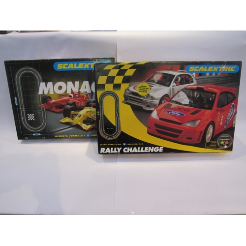 5145A - Two Scalextric slot car racing sets to include C1046 Monaco and C1057 Rally challenge