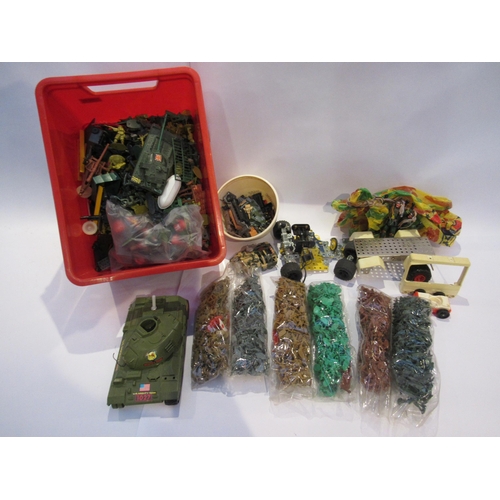 5147 - A collection of plastic soldiers and military vehicles and a part-built Meccano truck    (E) £15-20