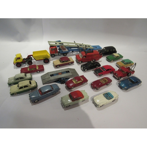 5176 - A collection of loose playworn diecast vehicles including, Spot-On Austin Taxi F.X.4, Dinky Ford Zep... 