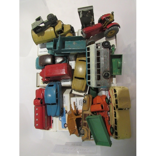 5179 - A collection of playworn/repainted Dinky Toys diecast vehicles including Dunlop Trojan van, Esso tan... 