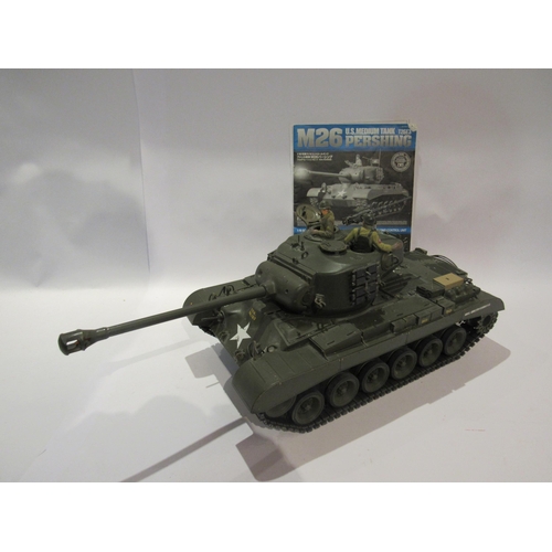 5214 - A Tamiya 1:16 scale kit built radio controlled M26 Pershing U.S. Medium Tank (T26E3), no controller ... 