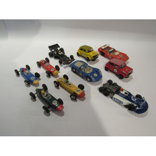 5218 - A collection of unboxed and playworn Scalextric slot racing cars to include Electra, 2x C122 Mini 12... 