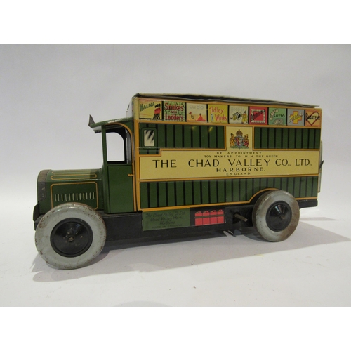 5242 - A Chad Valley, clockwork tinplate delivery van, 'CV10032' registration