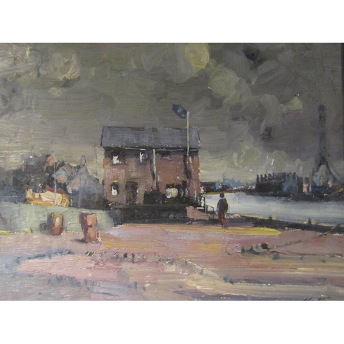 1062 - GEOFFREY CHATTEN: Oil on board, possibly Gorleston or Yarmouth. Signed lower right. Framed. 39 x 49c... 