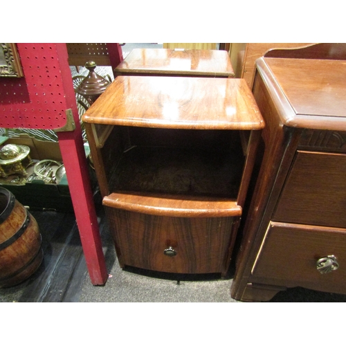 1085 - A pair of 1930's walnut veneer bedside cabinets