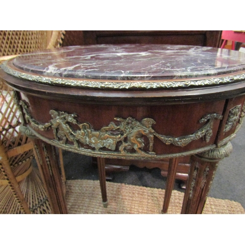 1113 - A Louis XVI style circular side table, 75cm high x 49cm diameter