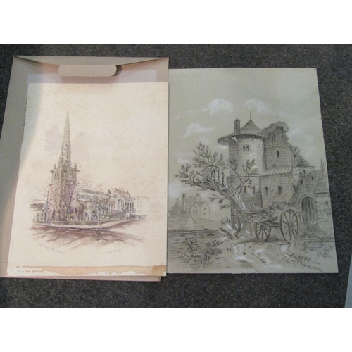 1117 - A. HANES late Victorian architectural sketches   (E)  £10-20