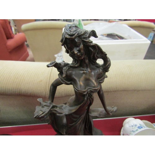 1160 - An Italian bronze effect figure of maiden, 39cm high