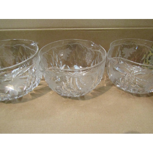 1189 - Six cut and engraved glass rinsing bowls