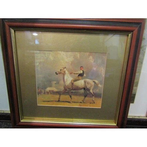 1280 - After Sir Alfred Munnings, a huntsman on horseback print together with a smaller example