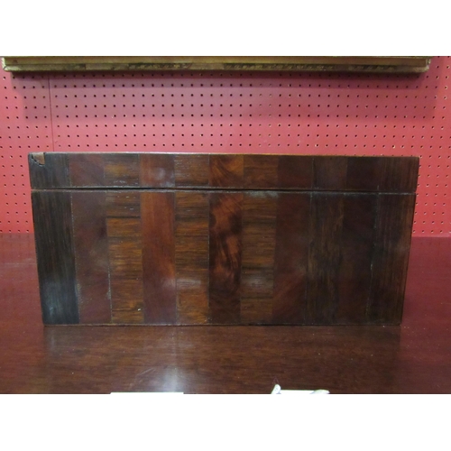 4051 - A Victorian work box with cubic multi-veneered effect parquetry, 13cm high x 38cm wide x 28cm deep  ... 