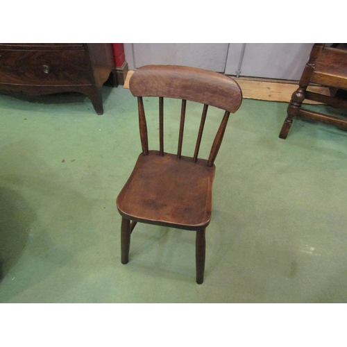 4228 - A circa 1860 elm and ash child's stickback chair, 67cm high