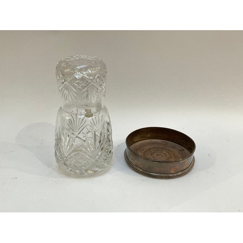 4297 - A silver wine coaster and crystal glass water jug with tumbler (2)