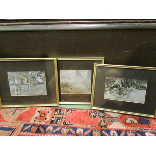 4329 - Three framed vintage prints of children and fairies after Arthur Rackham (1867-1939), each dated 190... 