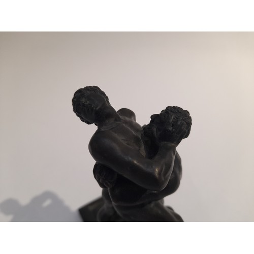 4331 - A Grand Tour bronze of Hercules and Antaeus wrestling, 13.5cm tall  (R)  £50