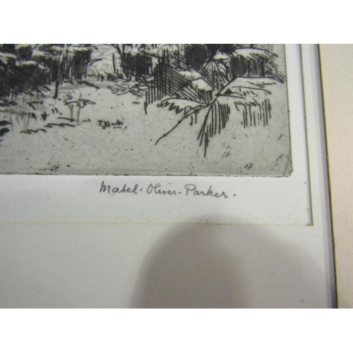 4087 - MABEL OLIVER PARKER (1868-1956): Suffolk artist, a drypoint etching 