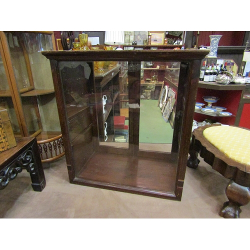 4241 - A 19th Century mahogany shop counter cabinet, glass fronted with doors at back, 61cm high x 57cm wid... 