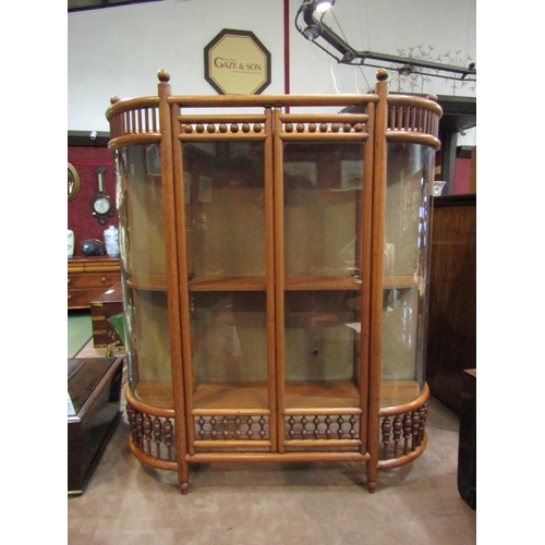 4243 - A 20th Century oak and glass wall hanging cabinet, 80.5cm high x 68cm wide x 16cm deep