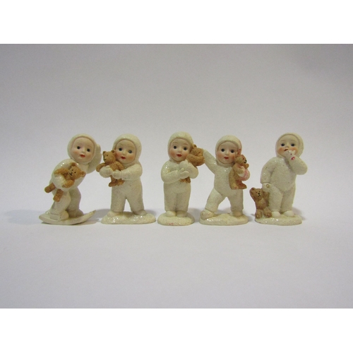 4295 - A set of five porcelain snow babies