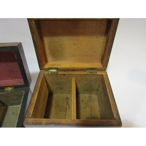 4336 - A 19th parquetry inlaid tea caddy, together with another (2)   (R)  £20