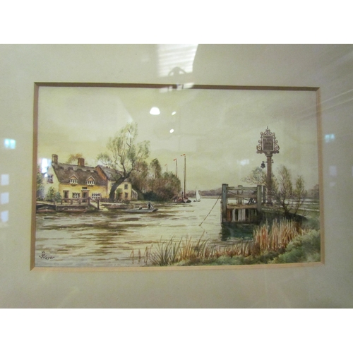 4058A - W.R. WEYER: A watercolour of Ferry Inn, Horning, signed lower left, framed and glazed, 13cm x 20cm i... 