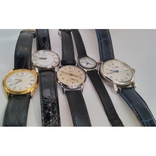 7308 - Five various modern wristwatches including Sekonda, Seiko and Swiss Hunter