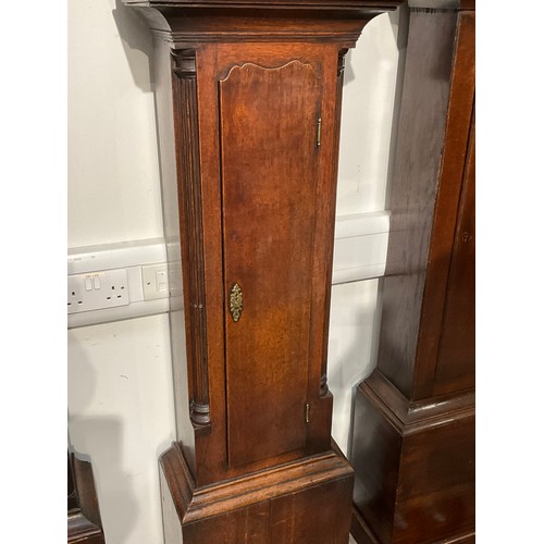 7096 - A Charles Hogg of Preston-Pans Georgian long case clock, 8 day movement, oak cased with swan neck pe... 