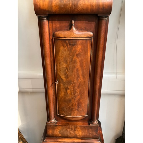 7100 - A Regency and later J No. Bryson of Dalkeith long case clock with painted arch dial depicting the sa... 