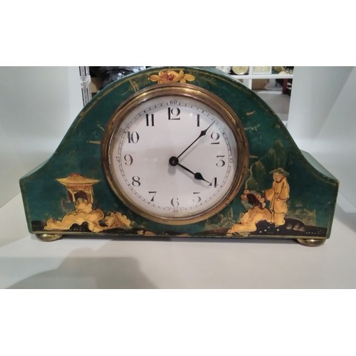 7302 - Three early 20th Century chinoiserie mantel clocks